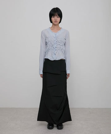 Saya Frill Puff Long Blouse